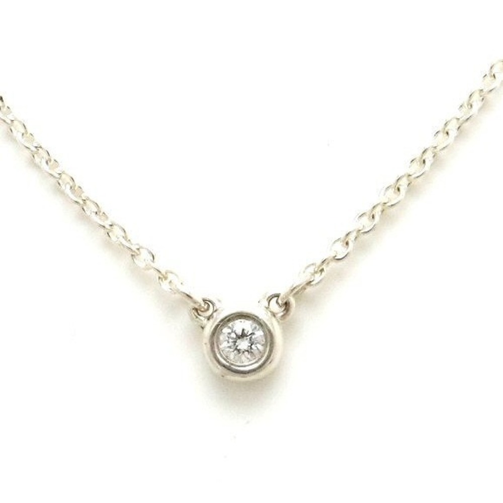 TIFFANY Co By the Yard Necklace Pendant Silver Diamond